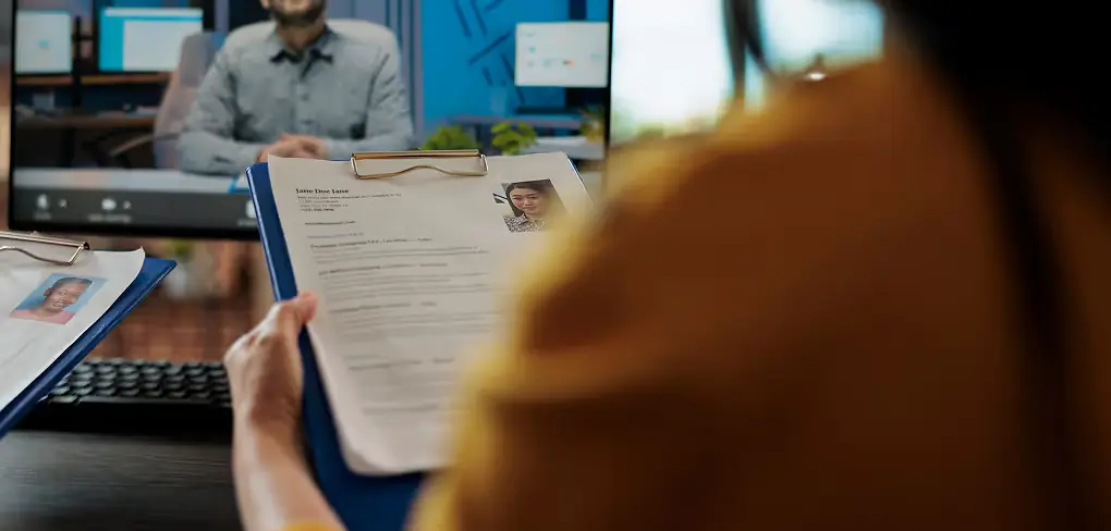 Team working across several desks